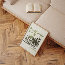 Load image into Gallery viewer, Green I will make a way bible verse Isiah 43:19 art print