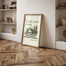 Load image into Gallery viewer, Green I will make a way bible verse Isiah 43:19 art print