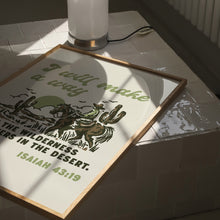 Load image into Gallery viewer, Green I will make a way bible verse Isiah 43:19 art print