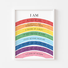 Load image into Gallery viewer, Watercolor colorful Christian kids affirmation art print 07-26413