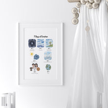 Load image into Gallery viewer, Watercolor 7 days creation art print 07-130