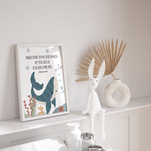 Load image into Gallery viewer, Watercolor Psalm 93:4 whale art print 07-262