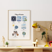 Load image into Gallery viewer, Watercolor 7 days creation art print 07-130