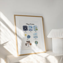 Load image into Gallery viewer, Watercolor 7 days creation art print 07-130