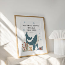 Load image into Gallery viewer, Watercolor Psalm 93:4 whale art print 07-262