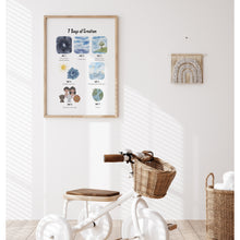 Load image into Gallery viewer, Watercolor 7 days creation art print 07-130