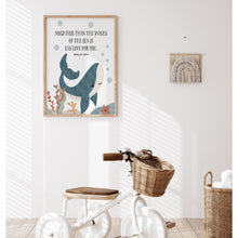 Load image into Gallery viewer, Watercolor Psalm 93:4 whale art print 07-262