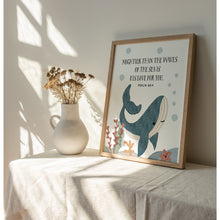 Load image into Gallery viewer, Watercolor Psalm 93:4 whale art print 07-262