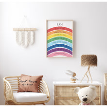 Load image into Gallery viewer, Watercolor colorful Christian kids affirmation art print 07-26413