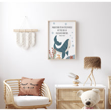 Load image into Gallery viewer, Watercolor Psalm 93:4 whale art print 07-262