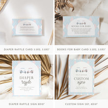 Load image into Gallery viewer, Pink Blue Golf Cart Gender Reveal Baby Shower Template Bundle, Preppy Editable Party Template 0204