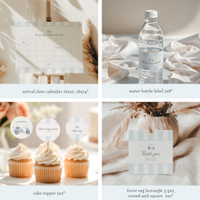 Load image into Gallery viewer, Editable Blue Golf cart Baby Shower invitation bundle, Custom digital baby boy shower invite template, Modern Baby shower decor 0205