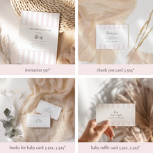 Load image into Gallery viewer, Editable Pink Golf cart Baby Shower invitation mini set 0208