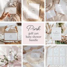 Load image into Gallery viewer, Pink Corjl Editable Golf cart Baby Shower bundle 0208