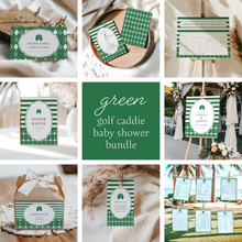 Load image into Gallery viewer, Green golf caddy baby shower party template bundle 0209