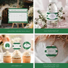 Load image into Gallery viewer, Green golf caddy baby shower party template bundle 0209
