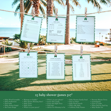 Load image into Gallery viewer, Green golf caddy baby shower party template bundle 0209