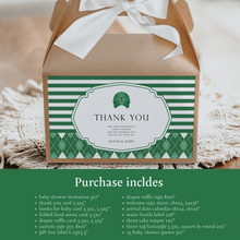 Load image into Gallery viewer, Green golf caddy baby shower party template bundle 0209