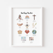 Load image into Gallery viewer, God says you are art print 07-179