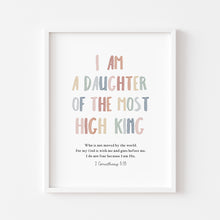 Load image into Gallery viewer, Watercolor boho pastel rainbow color I am daughter of God art print 07-26415