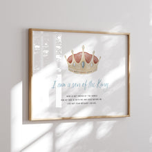 Load image into Gallery viewer, Watercolor blue crown I am an son of God 07-254