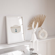 Load image into Gallery viewer, Watercolor Sailor Navy Dress Hat Art Print 07-256