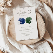 Load image into Gallery viewer, 2032 Editable Huddle Up Football Twins Sports Shower Invite, Digital Download, editable template