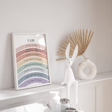 Load image into Gallery viewer, Watercolor boho pastel Christian kids affirmation art print 07-26413