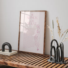 Load image into Gallery viewer, Pink the sermon on the mountain the beatitudes art print