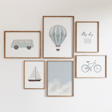 Load image into Gallery viewer, Watercolor blue boys room gallery wall art print 07-26502