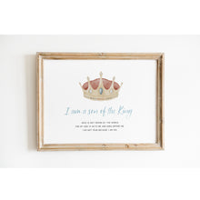 Load image into Gallery viewer, Watercolor blue crown I am an son of God 07-254