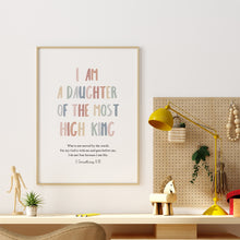 Load image into Gallery viewer, Watercolor boho pastel rainbow color I am daughter of God art print 07-26415
