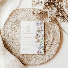 Load image into Gallery viewer, 2025 little wild flower is on the wat baby shower invitation template