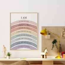 Load image into Gallery viewer, Watercolor boho pastel Christian kids affirmation art print 07-26413