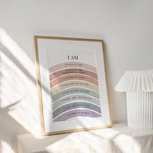 Load image into Gallery viewer, Watercolor boho pastel Christian kids affirmation art print 07-26413