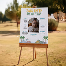 Load image into Gallery viewer, 0323 Editable Dinosaur Birthday Milestone Board | ONE A Saurus Printable Party Sign | Digital Download Decor
