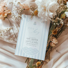 Load image into Gallery viewer, 0203 Blue Korean style baby shower invitation