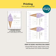 Load image into Gallery viewer, 0309 ice cream birthday invitation