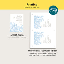 Load image into Gallery viewer, Corjl editable blue tolie de jouy baby in bloom 2 2015