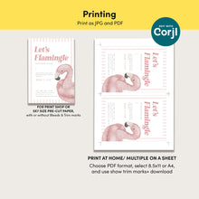 Load image into Gallery viewer, Corjl editable Flamingo baby shower invitation template 2013