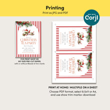 Load image into Gallery viewer, 2033 Winter Christmas Tea Party Holiday Brunch Gathering Invite, Editable Template, Digital Download