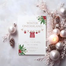 Load image into Gallery viewer, 0320 Editable Winter ONEderland Festive Birthday Invitation Template for Girls, Digital Download