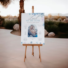 Load image into Gallery viewer, 0319 Blue Snowflakes Winter Onederland Milestone Sign - Printable 1st Birthday Stats Template - Digital Download