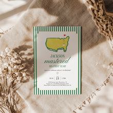 Load image into Gallery viewer, 0311 green golf masters birthday invitation 2 template