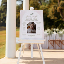 Load image into Gallery viewer, 0323 Pink tutu t-rex Editable Birthday Milestone Board | dinosaur birthday for girl | Digital Download Decor