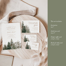 Load image into Gallery viewer, 2024 Christmas Tree Winter Baby Shower Invitation Set