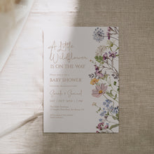 Load image into Gallery viewer, 2025 little wild flower is on the wat baby shower invitation template