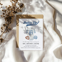 Load image into Gallery viewer, 0314 blue batter up birthday invitation template