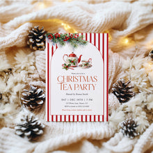 Load image into Gallery viewer, 2033 Winter Christmas Tea Party Holiday Brunch Gathering Invite, Editable Template, Digital Download