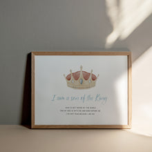 Load image into Gallery viewer, Watercolor blue crown I am an son of God 07-254